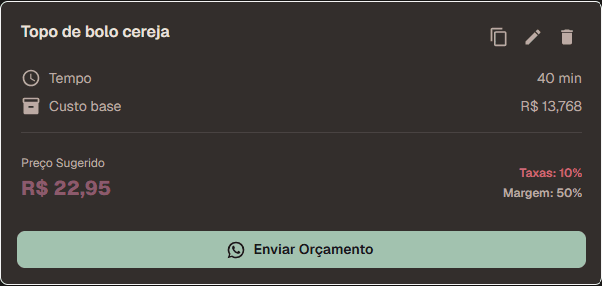 Captura de tela de um item
